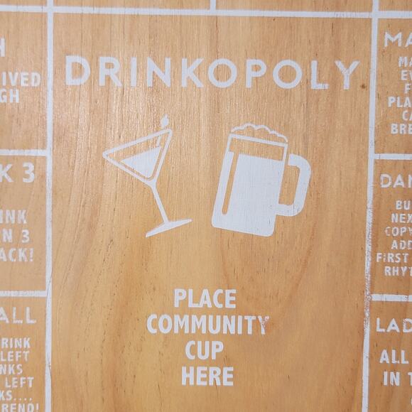 Drinkopoly Wooden Game Board (NO Pieces, Board ONLY) 11.5" X 17" - Picture 2 of 5